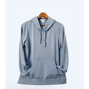 Weatherproof Vintage Brand Blue Gingham Check Womens Sz Small Lightweight Hoodie